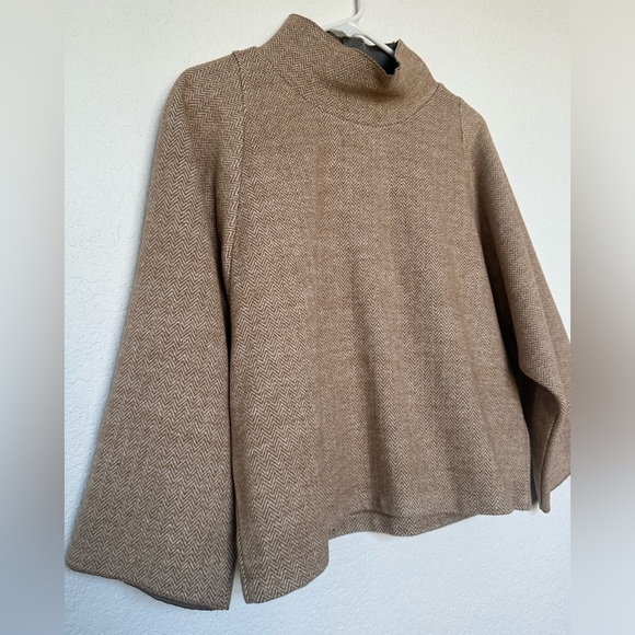 Madewell mini brown and cream chevron print mock neck sweater tunic size small - Picture 3 of 10